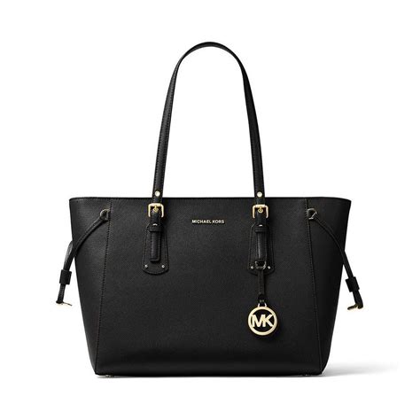 michael kors voyager medium mf tz tote black|Michael Kors Tote with zipper.